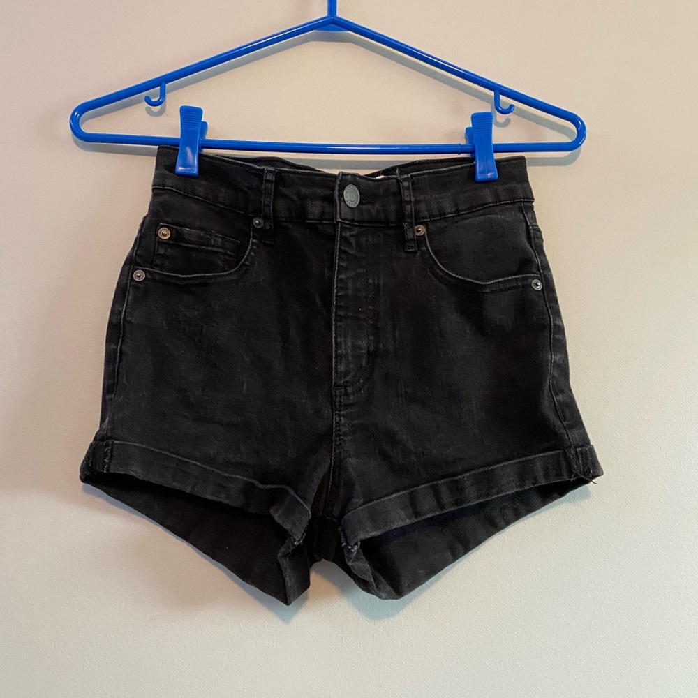 Black Garage hi rise jean shorts